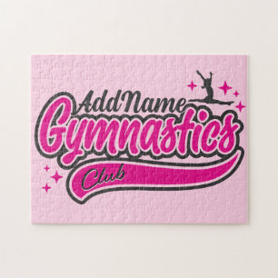 Puzzle NOM personnalisé Gymnaste Split Leap Gymnastique