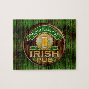 Puzzle Nom personnalisé Irish Pub Signer la Saint Patrick