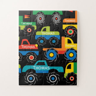 Puzzle Nom personnalisé Monstres Camions Cadeaux pour gar