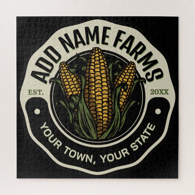 Puzzle Nom personnalisé Sweet Corn Garden Agricole (Vertical)