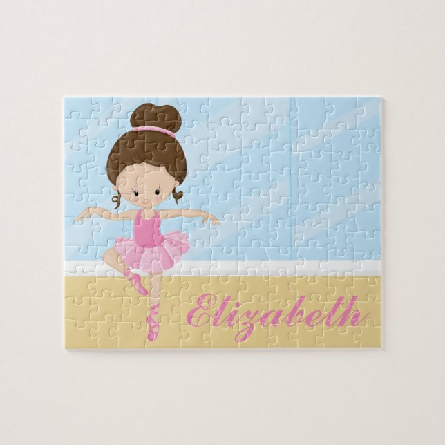 Puzzle nommé personnalisé par coutume de ballerine (Horizontal)