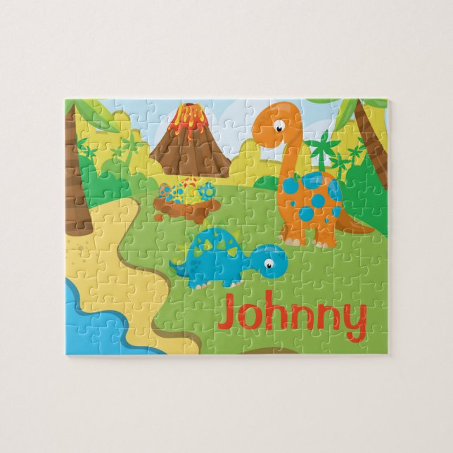 Puzzle nommé personnalisé par dinosaure (Horizontal)