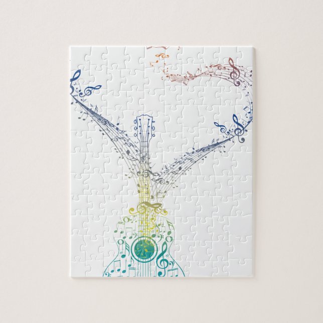 Puzzle Notes 8 de guitare et de musique (Vertical)