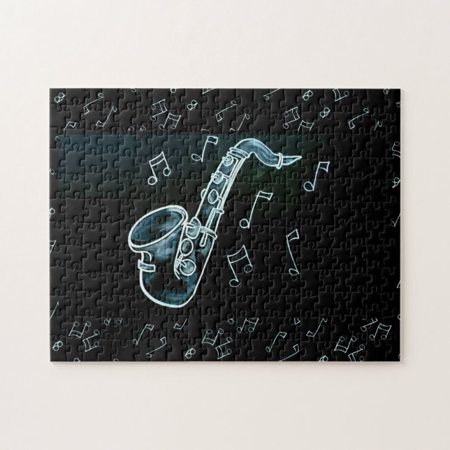 Puzzle Notes de saxophone et de musique (Horizontal)
