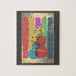 Puzzle Notes sur la basse double et la musique