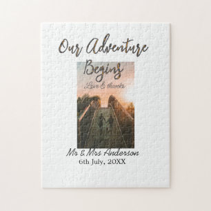 Puzzle Notre aventure commence couple photo amour & merci