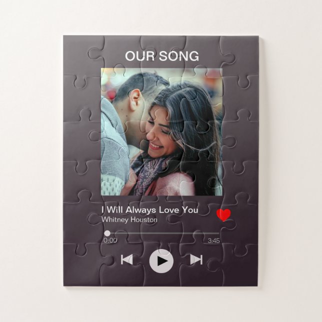 Puzzle Notre chanson préférée - Photo personnalisée (Vertical)