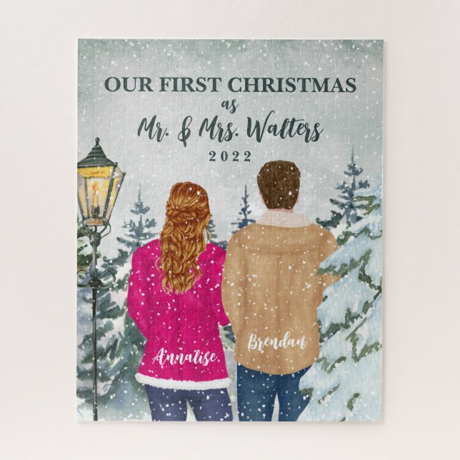 Puzzle Notre premier Noël en tant que M. et Mme Marié (Vertical)