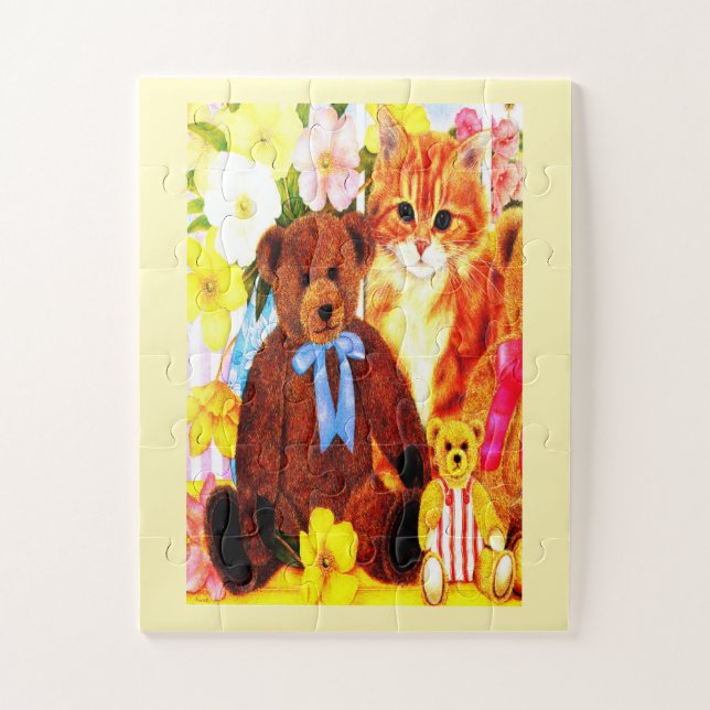 Puzzle Nounours et chat (Vertical)