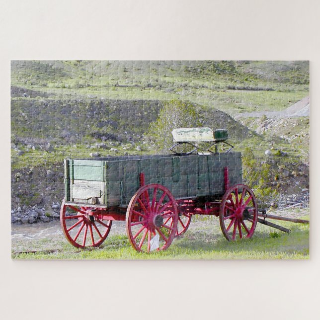 Puzzle Nous aimons le Wyoming des Vieux Wagons. (Horizontal)