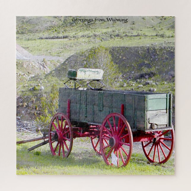 Puzzle Nous Aimons Les Vieilles Wagons Au Wyoming. Jigsaw (Vertical)