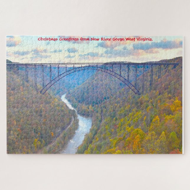 Puzzle Nous aimons New River Gorge West Virginia. Jigsaw  (Horizontal)