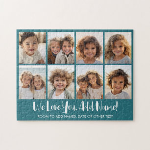 Puzzle Nous vous aimons - 8 photos en collage - Bleu sarc