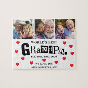 Puzzle Nous vous aimons Meilleur Grand-Père du Monde Phot