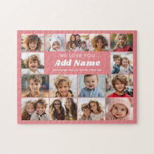 Puzzle Nous vous aimons - Nom personnalisé - 15 photos en