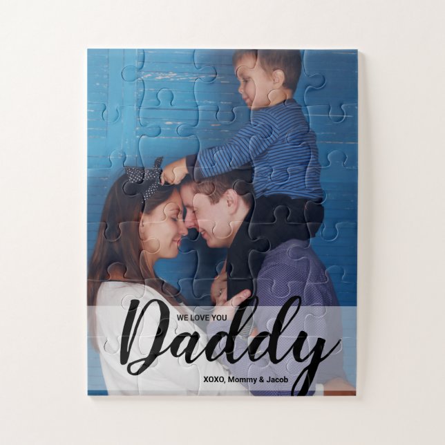 Puzzle Nous vous aimons papa Photo Personnalisée (Vertical)