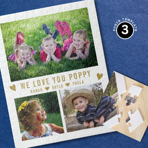 Puzzle Nous vous aimons Poppy Noms des petits-enfants 3 C