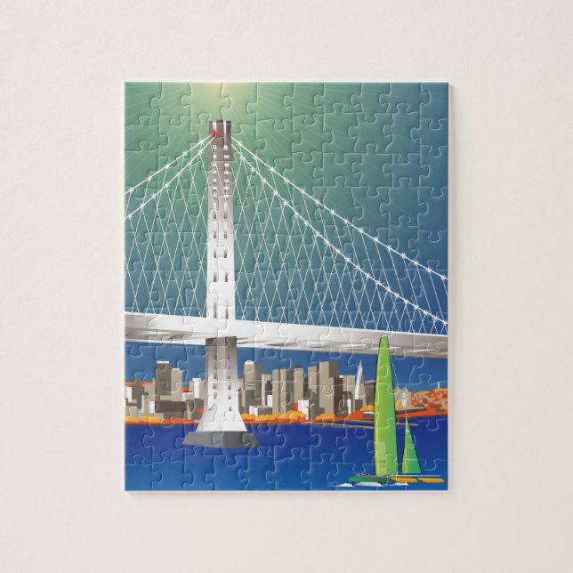 Puzzle Nouveau Oakland paysage urbain de pont de baie de (Vertical)