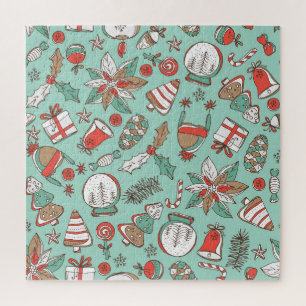 Puzzle Nouvel An de Noël : Main Vintage tirée