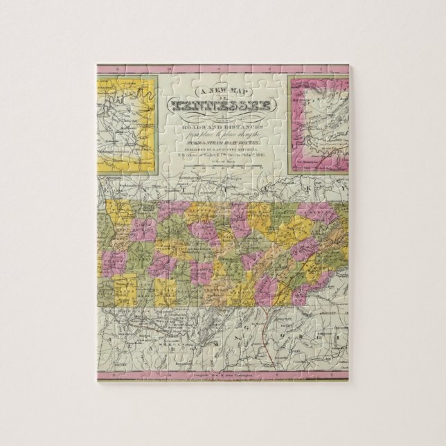 Puzzle Nouvelle Carte Du Tennessee (Vertical)