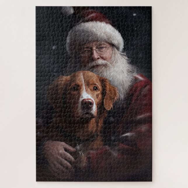 Puzzle Nouvelle-Écosse Duck Toller Avec Le Festif Du Père (Vertical)