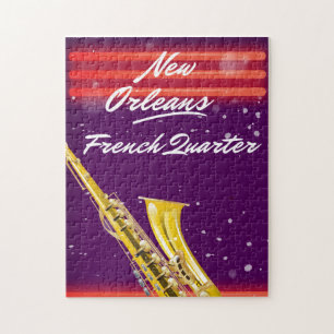Puzzle Nouvelle-Orléans French Quarter Saxophone affiche 