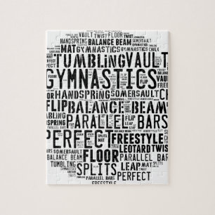 Puzzle Nuage de mot de gymnastique dégringolant