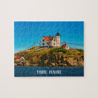 Puzzle Nubble Lighthouse Maine Nautical Personnalisable