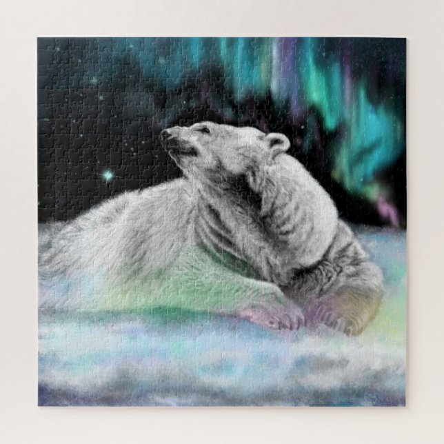 Puzzle Nuit de l'ours polaire - Peinture (Vertical)
