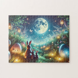 Puzzle Nuit de Pâques Magique Œufs et Lapins Lumineux