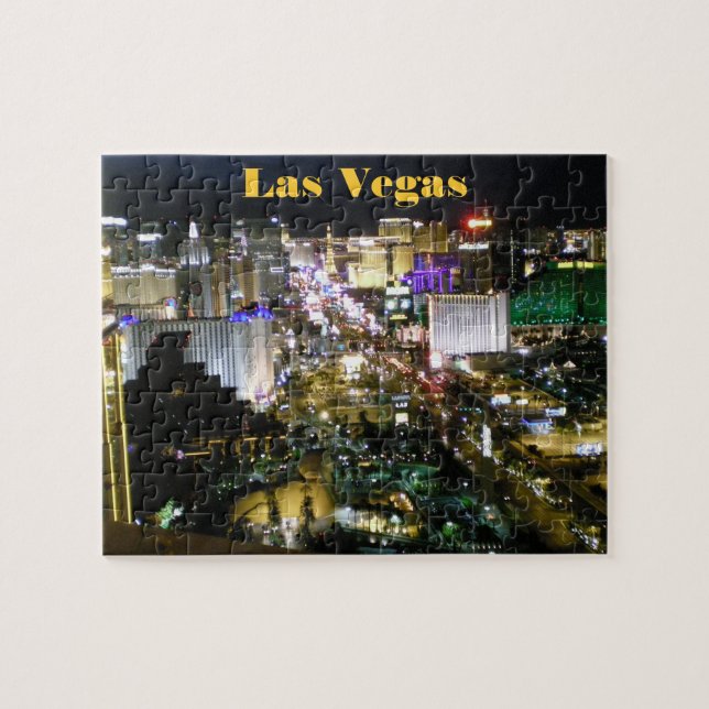Puzzle Nuit de vue aérienne de bande de Las Vegas (Horizontal)