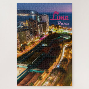 Puzzle Nuit Lumière de Lima Pérou Capitale Côte Pacifique