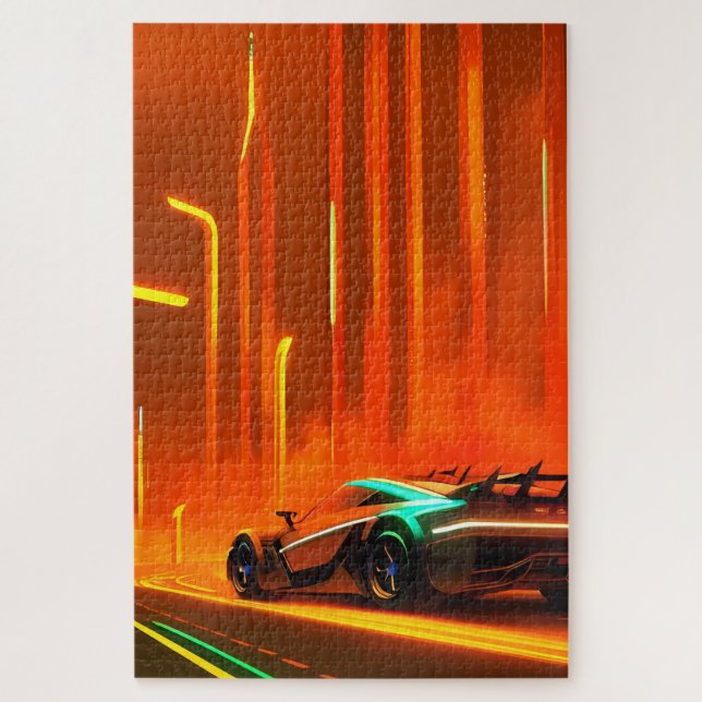 Puzzle Nuit Neon Race 3000 - Ken Gage Art (Vertical)