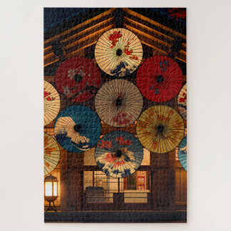 Puzzle Nuit romantique Taisho avec Wagasa Peint