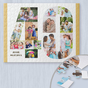 Puzzle Numéro d'anniversaire 40 Collage photo personnalis
