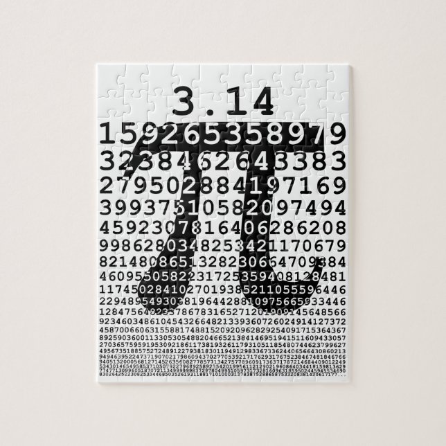 Puzzle Numéro noir d'origine pi jour symbole mathématique (Vertical)