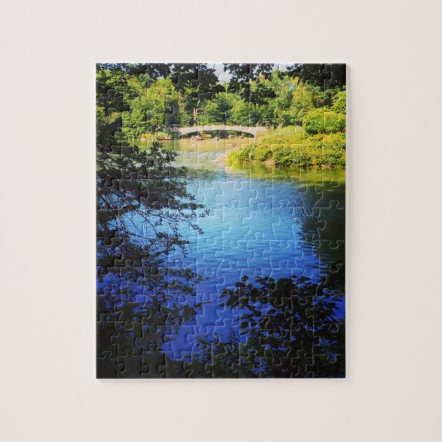 Puzzle NYC Central Park Lake Bow Bridge New York City (Vertical)