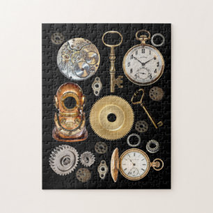 Puzzle Objets Steampunk Gears Pocket watch Squelette Key