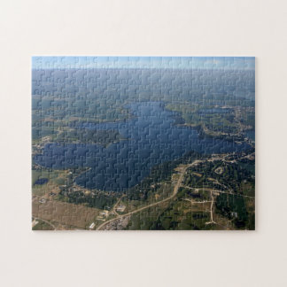 Puzzle occidental de vue aérienne d'Okoboji Iowa
