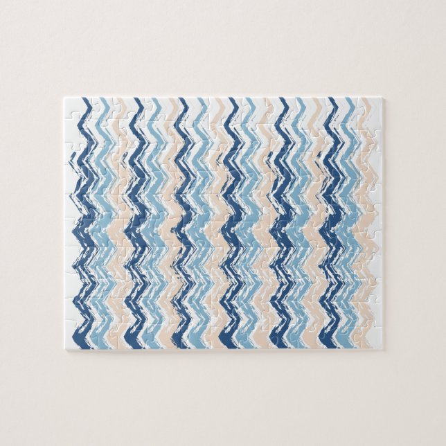 Puzzle Ocean Waves Chevron (Horizontal)