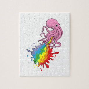 Puzzle Octopus avec arc-en-ciel