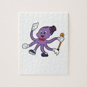 Puzzle Octopus comme magicien avec Casquette