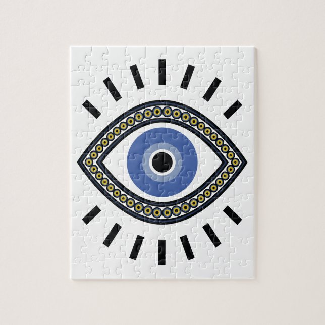 Puzzle Oeil bleu talisman symbole de la magie ethnique (Vertical)