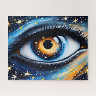 Puzzle OEil cosmique coloré