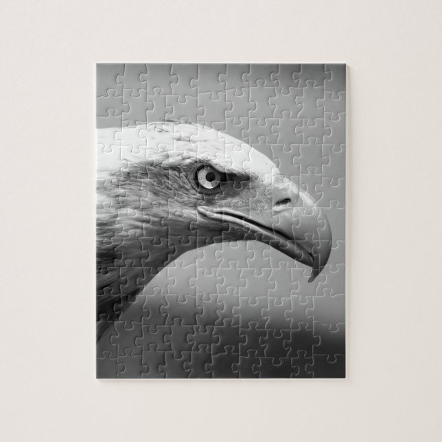 Puzzle Oeil d'aigle noir et blanc (Vertical)