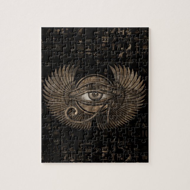 Puzzle Oeil égyptien d'or de cru de Horus - de Wadjet (Vertical)