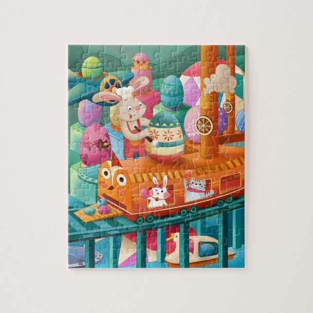 Puzzle Oeufs de Pâques et lapins Imaginaire Monde (Vertical)