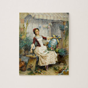 Puzzle Oeufs de Pâques, peinture vintage d'art