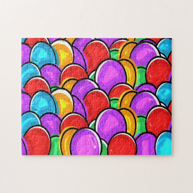 Puzzle Oeufs de Pâques Personnalisés et Colorés Défiants (Horizontal)