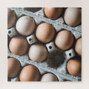 Puzzle OEufs de poulet frais de ferme en carton